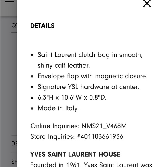 Saint Laurent white uptown clutch shiny - Picture 4 of 5